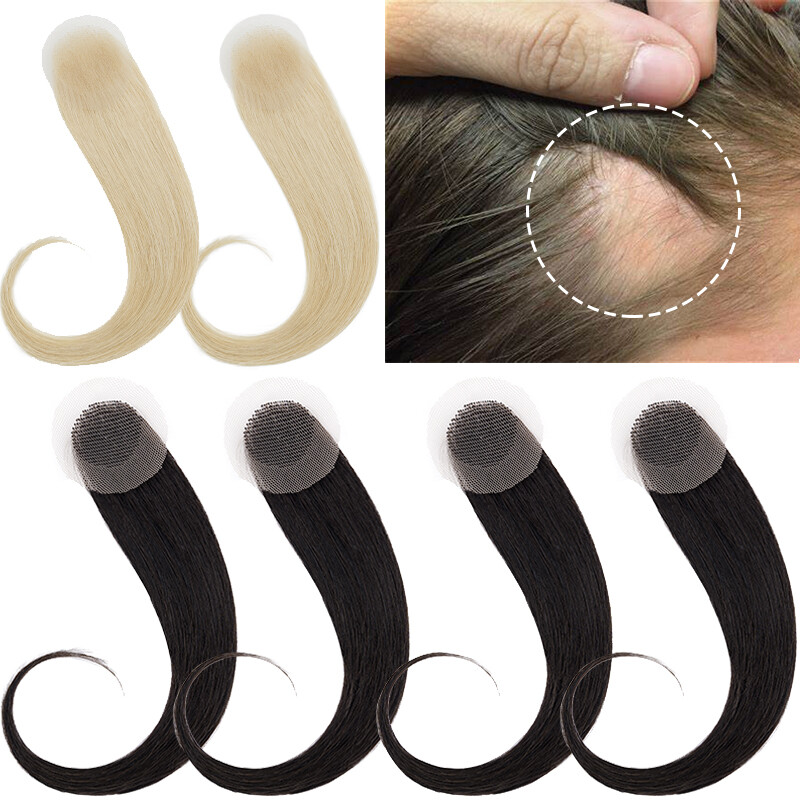 Thin Skin Hairline Bald Spot Hair Patch Frontal Hairpiece 100% Remy Human Hair