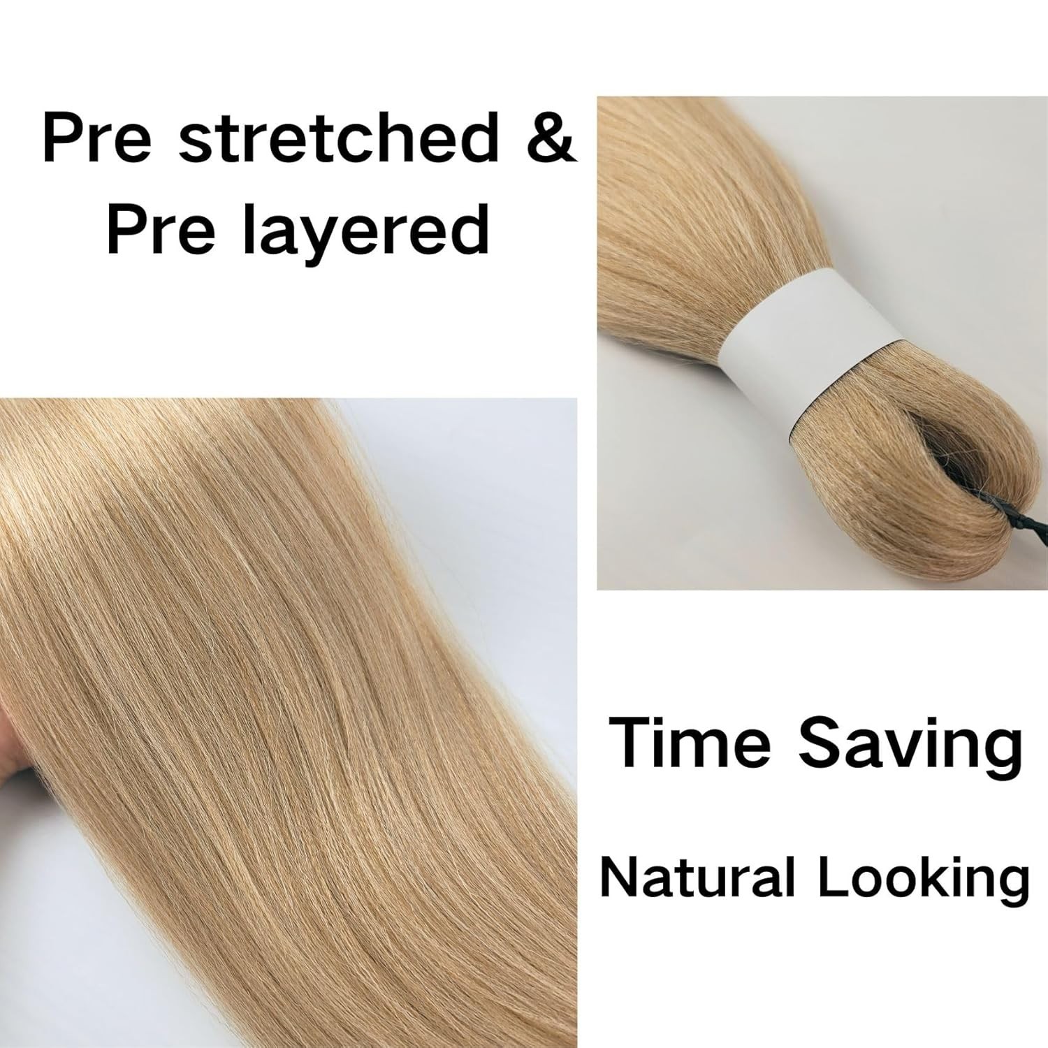52in Mix Color Honey White Blonde Pre-Stretched Braiding Hair