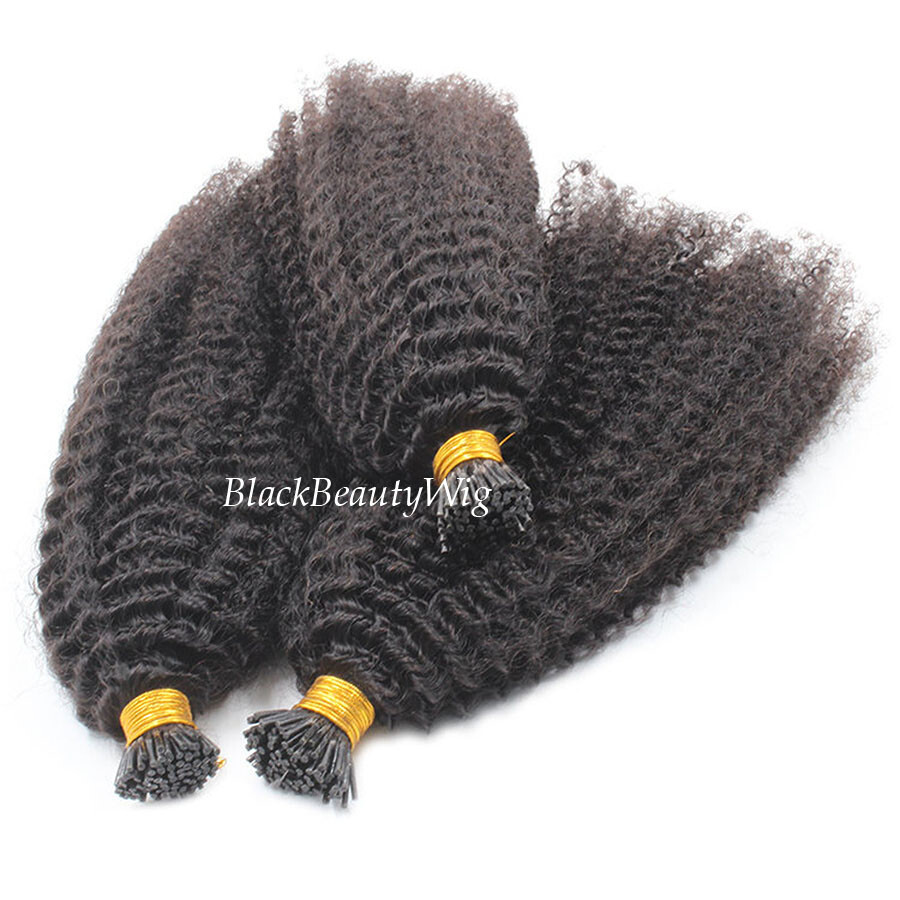 Afro Kinky Curly I Tip Human Hair Extension Microlink I Tip Hair 100pcs 100g