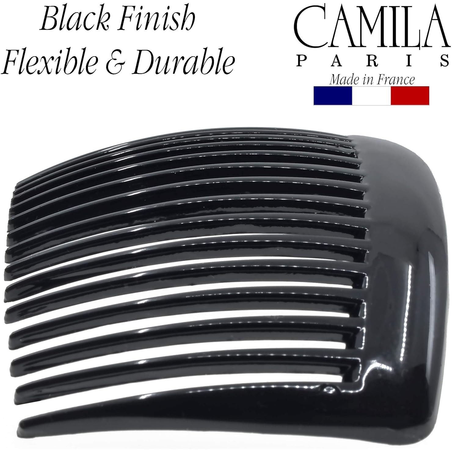 Paris CP2910 French Side Combs Large Curved, Black French Twist Hair