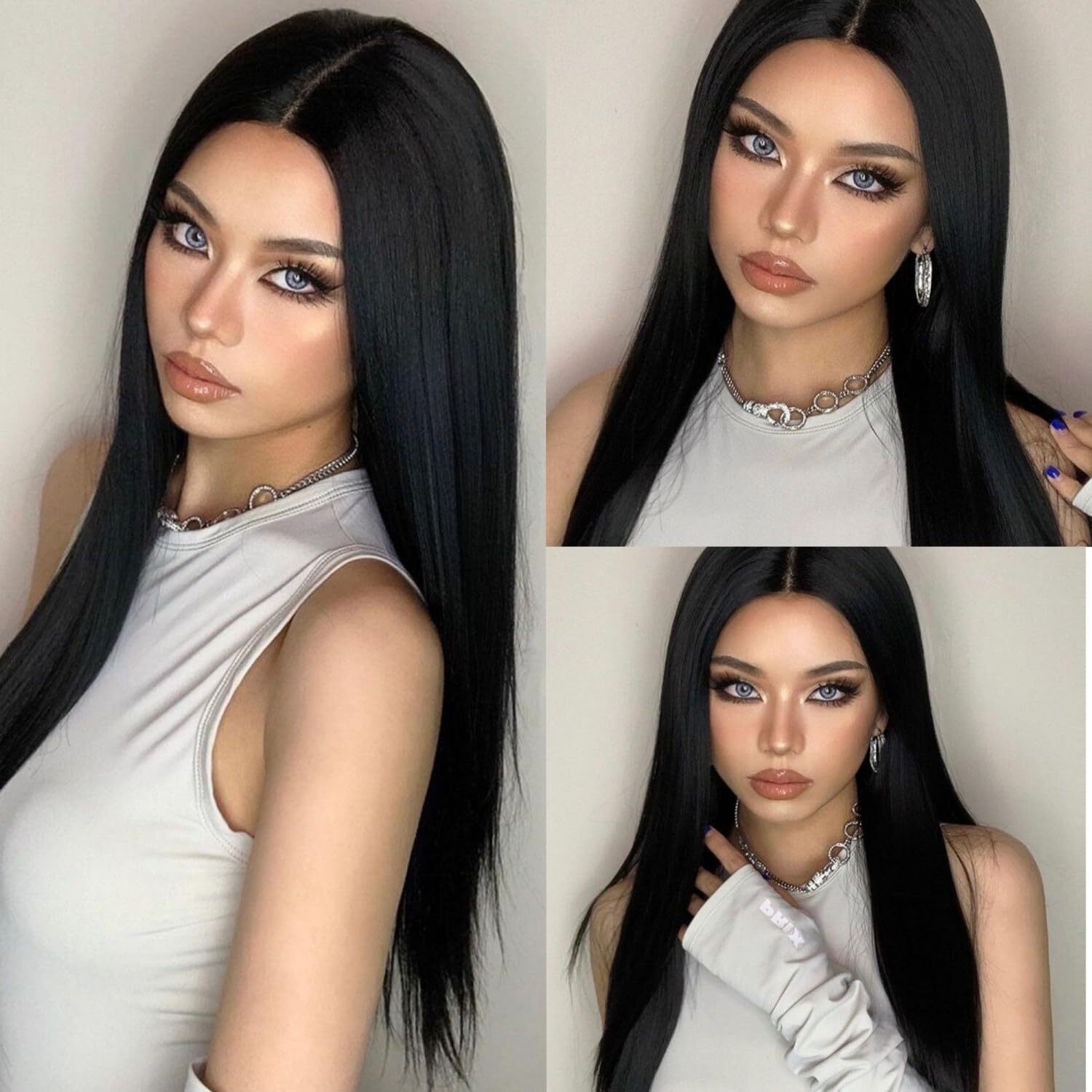Long Straight Black Wig Synthetic Natural Long Black Full Wigs for Women 26in US