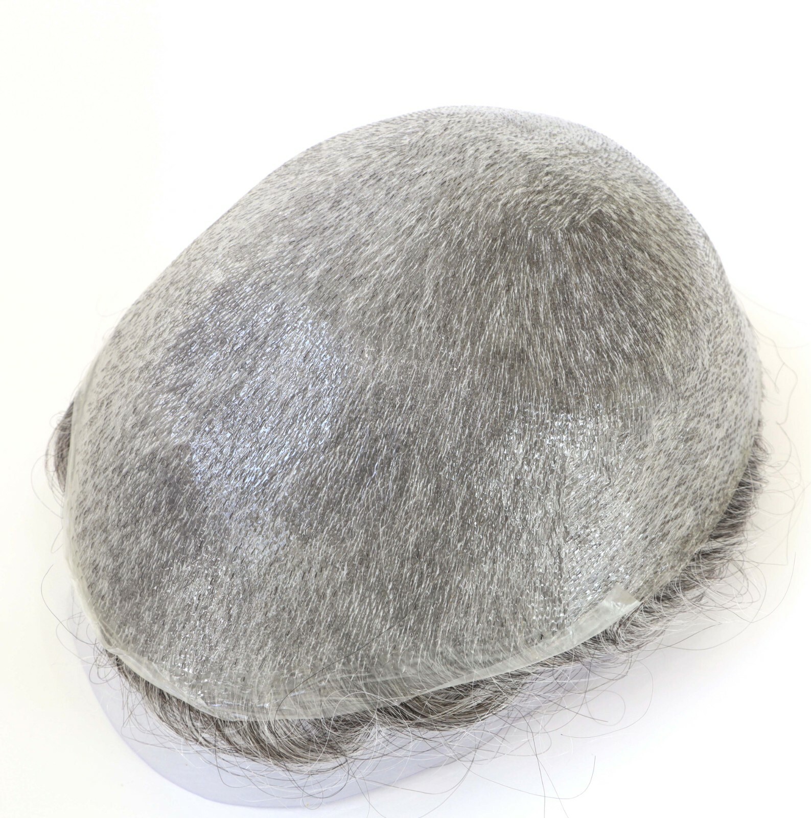 Natural Mens Toupee Hair Replacement System Super Thin Skin V Looped NG #1B80