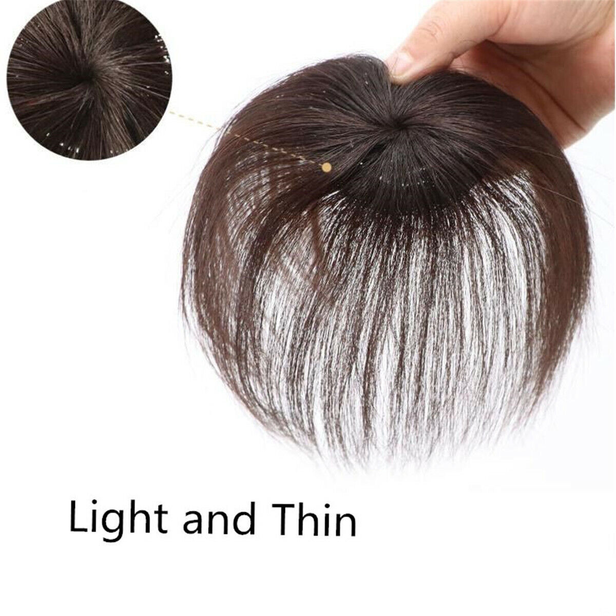 100% Human Hair Topper Clip in Hairpiece Wig Toupee Top Pieces Wigs for Women US
