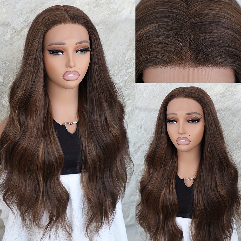 613 Blonde Lace Front Wigs Synthetic Glueless Brown Highlight Soft As Human Hair