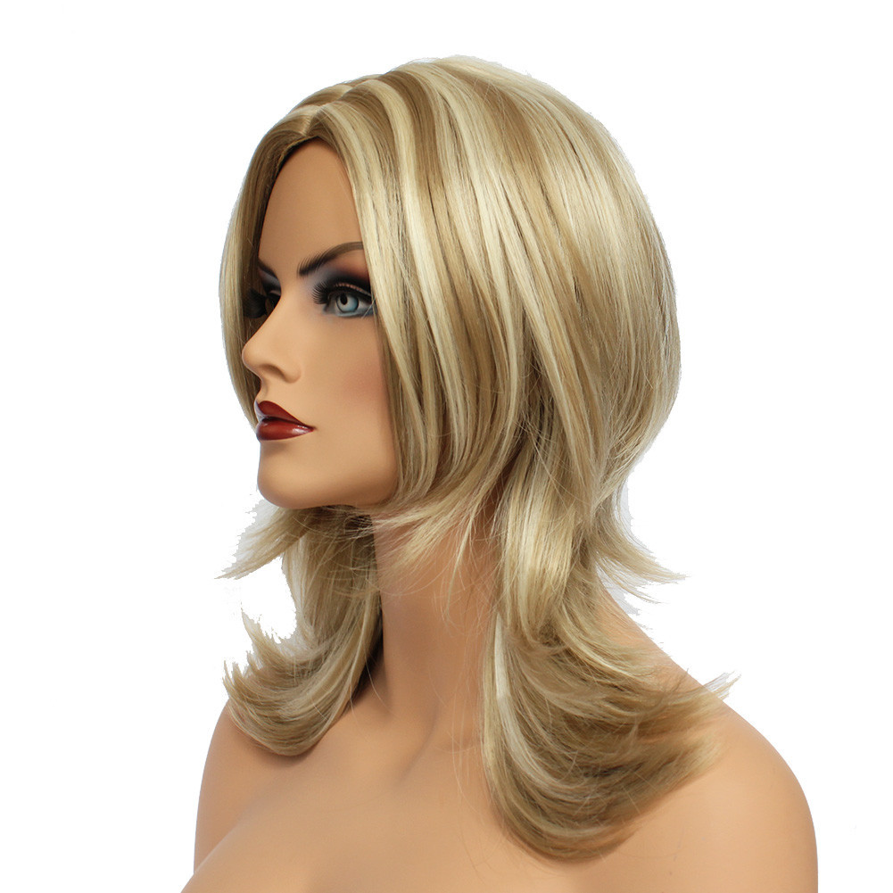 Classic Cap women Synthetic Straight Long Blonde mix wig HengFeng MI185