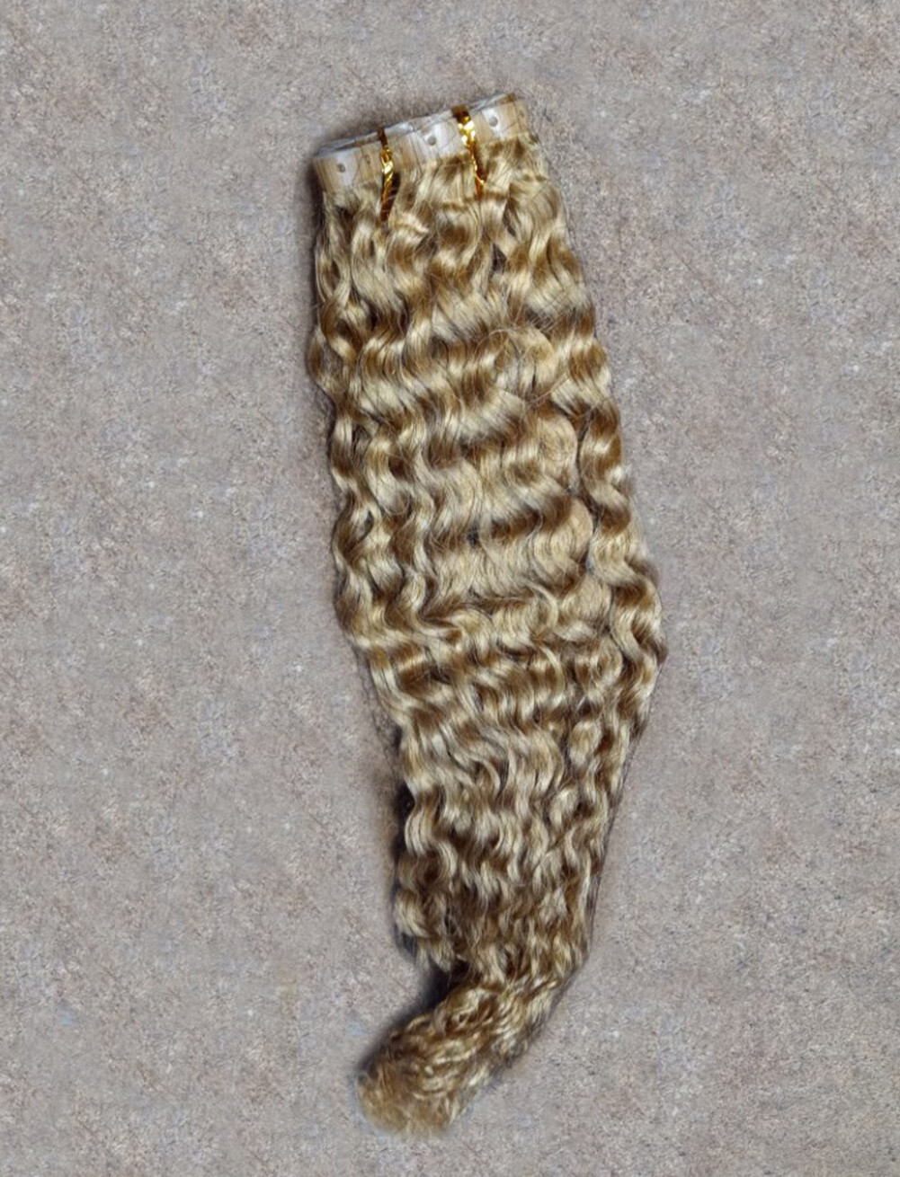 22″ Curly Wavy invisible Russian Hole Weft 100% Human Hair Extensions 100g