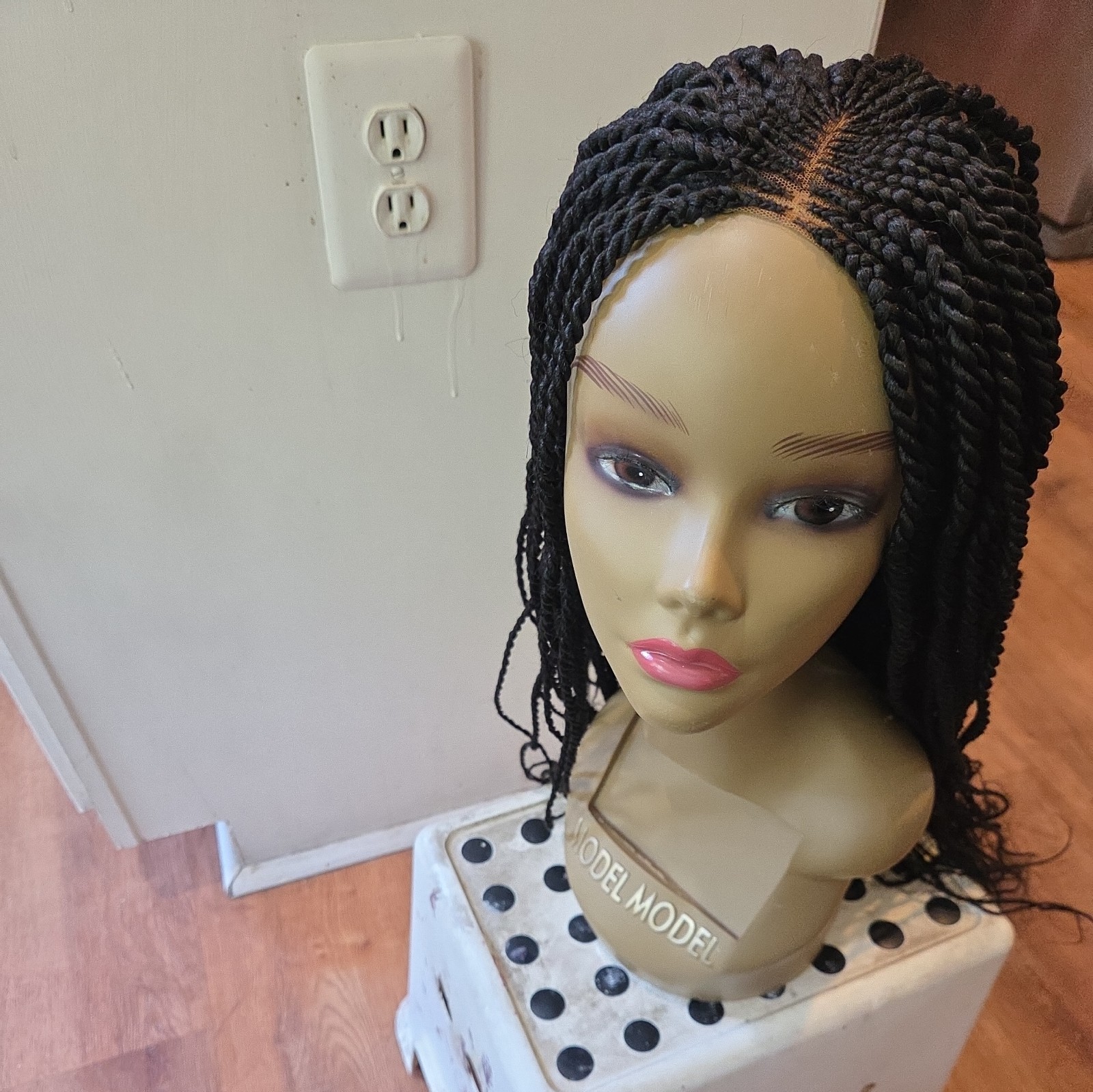 Braided Wig For Black Women Cornrow Braids Lace Front Synthetic Fiber