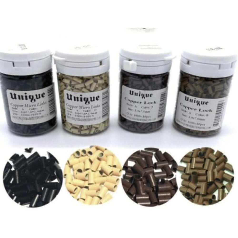 Copper Micro Link Style “A” Size 3.0 x 7.0 x 2.4 mm 1 bottle (1,000 pieces)