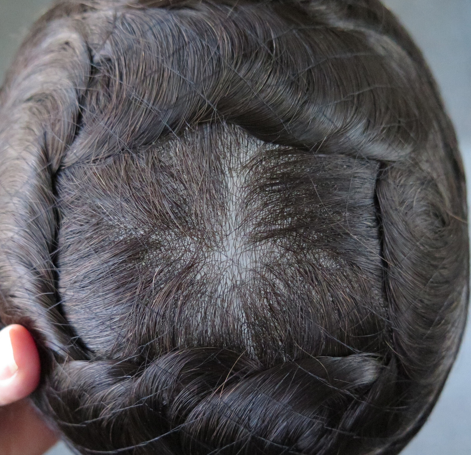 Toupee For Men Human Super Thin Skin V Looped Men Hairpiece Wig Black Colored NG