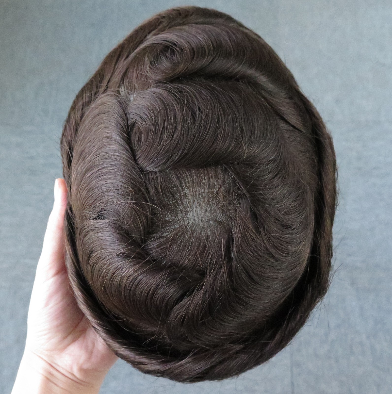 Toupee Mens Human Hair Replacement System 0.02mm Ultra Thin Skin Hairpieces #3