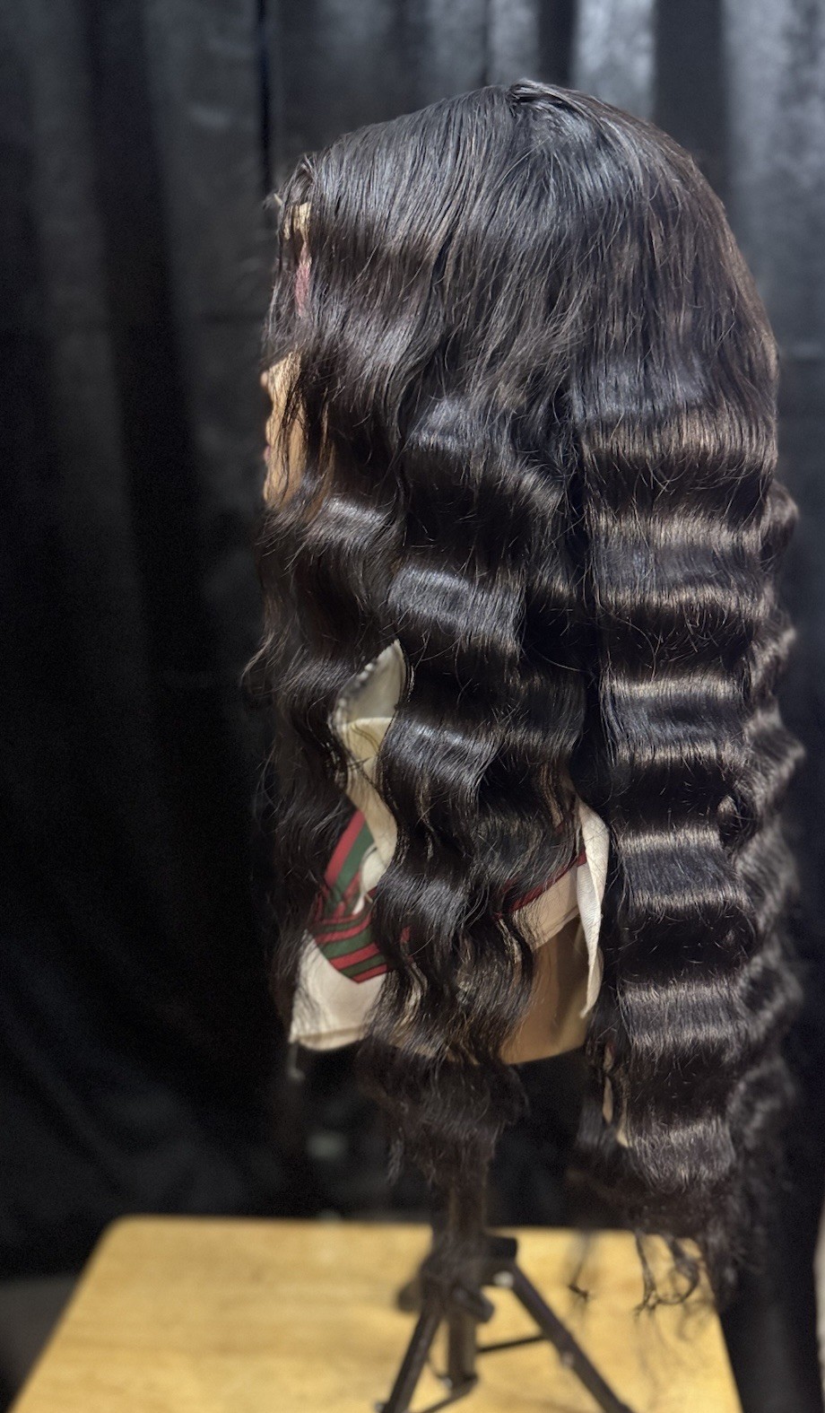 30” Deep Wave Custom Wig – 100% Human Hair – 4 Bundles + 4×4 Closure