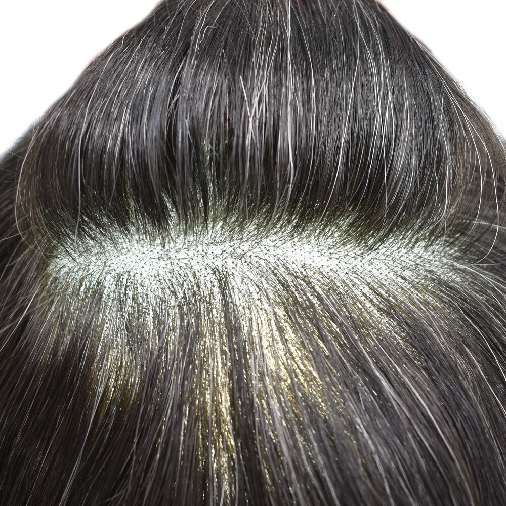 Bleached French Lace Front Mens Toupee Hairpiece Skin PU Hair Replacement System