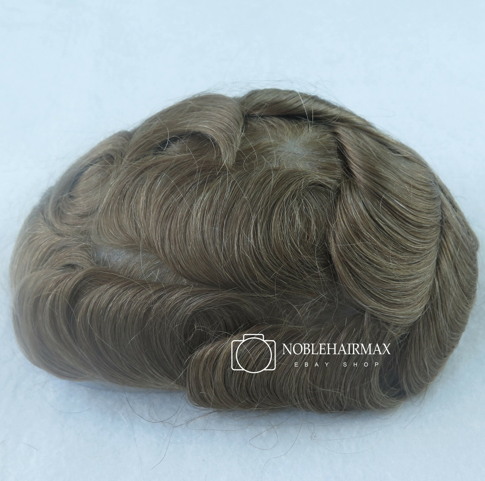 Super Natural Mens Hair Replacement Thin Skin V-Looped Blonde Hairpiece Wig #20
