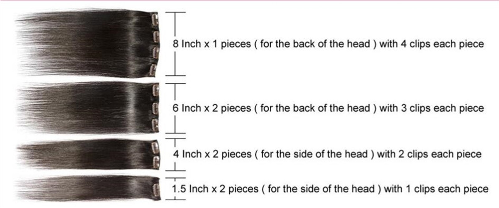 90g~250g Thick Double Weft Clip In Real Remy Human Hair Extensions 8PCS 10PCS US