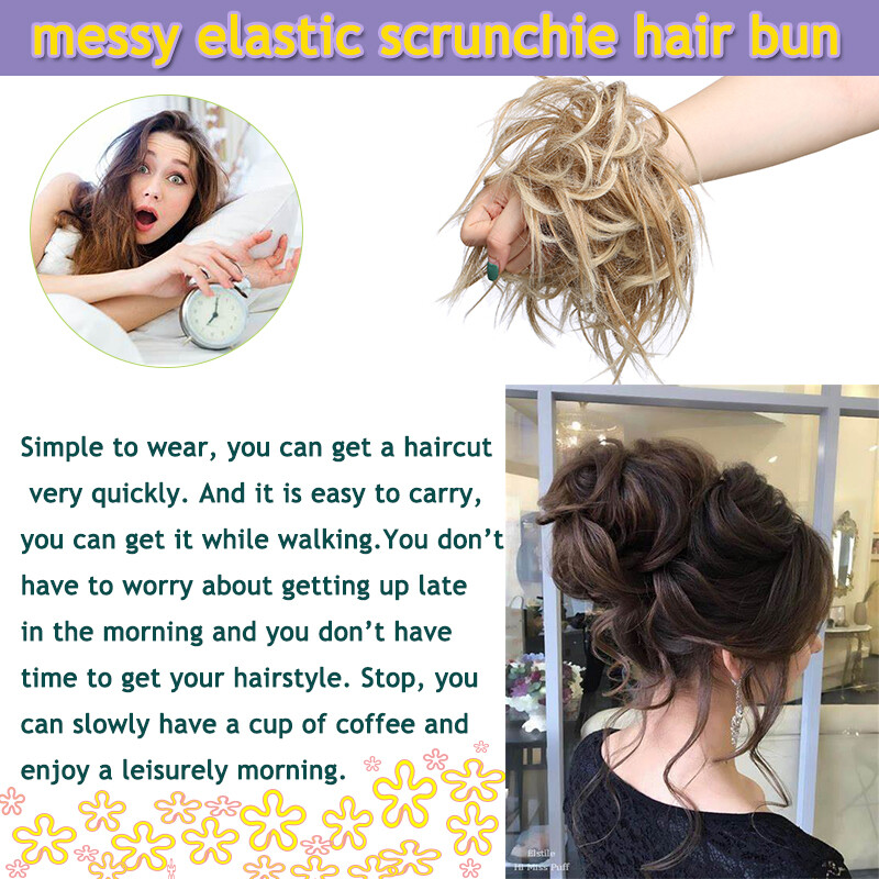 Extra Thick Messy Bun Hairpiece Scrunchie As Human Hair Extension Real Ponytails
