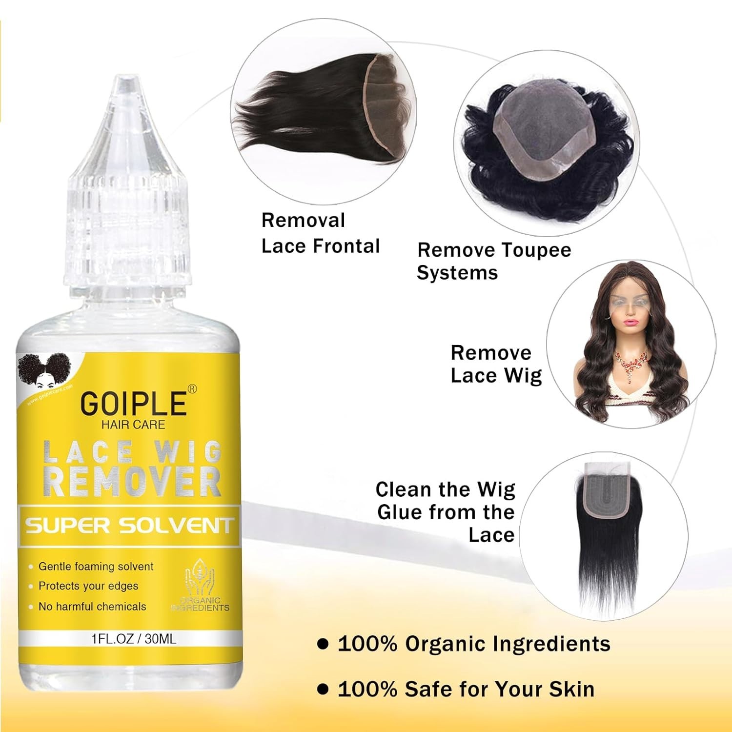 1.28oz Floral Scented Wig Glue: Easy Application Kit with Remover & Dual Brushes