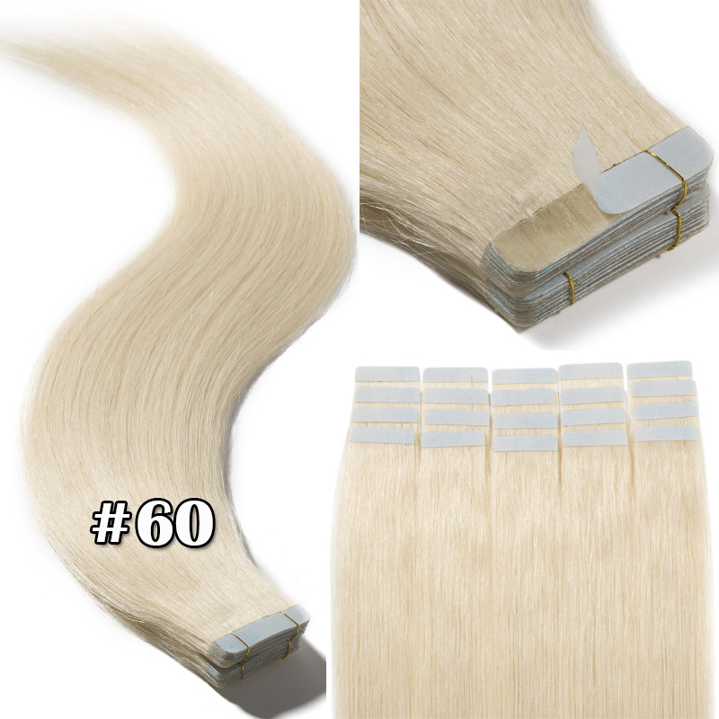 200G Thick Tape In Russian Human Hair Extensions Real Remy Skin Weft Balayage US