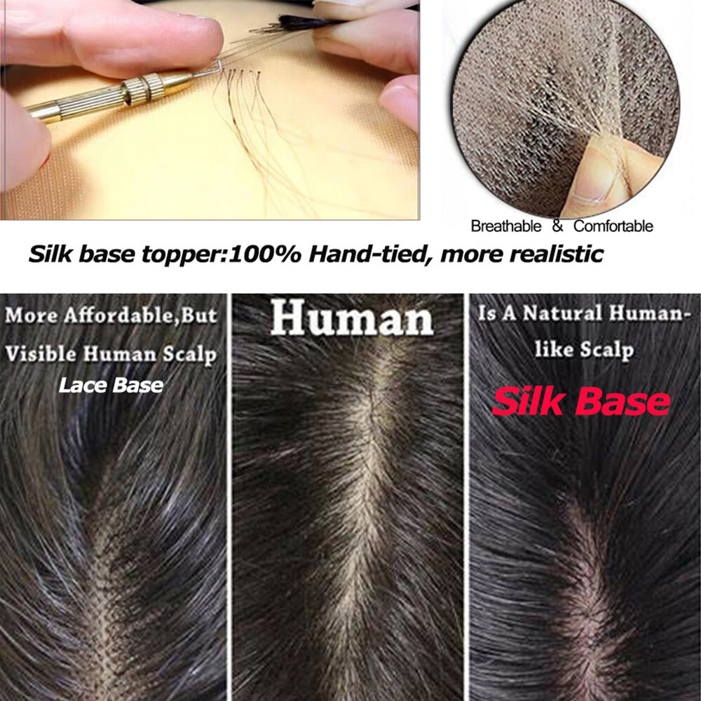 Mono Base 100% Remy Human Hair Topper With Bangs Clip In Top Hairpiece For Women