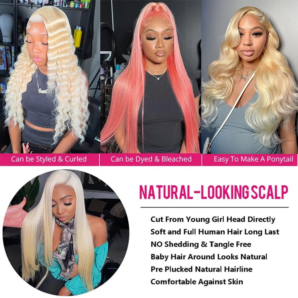 Njmnjm 613 Bundles Straight Blonde Bundles Human Hair 12A Brazilian Virgin 613