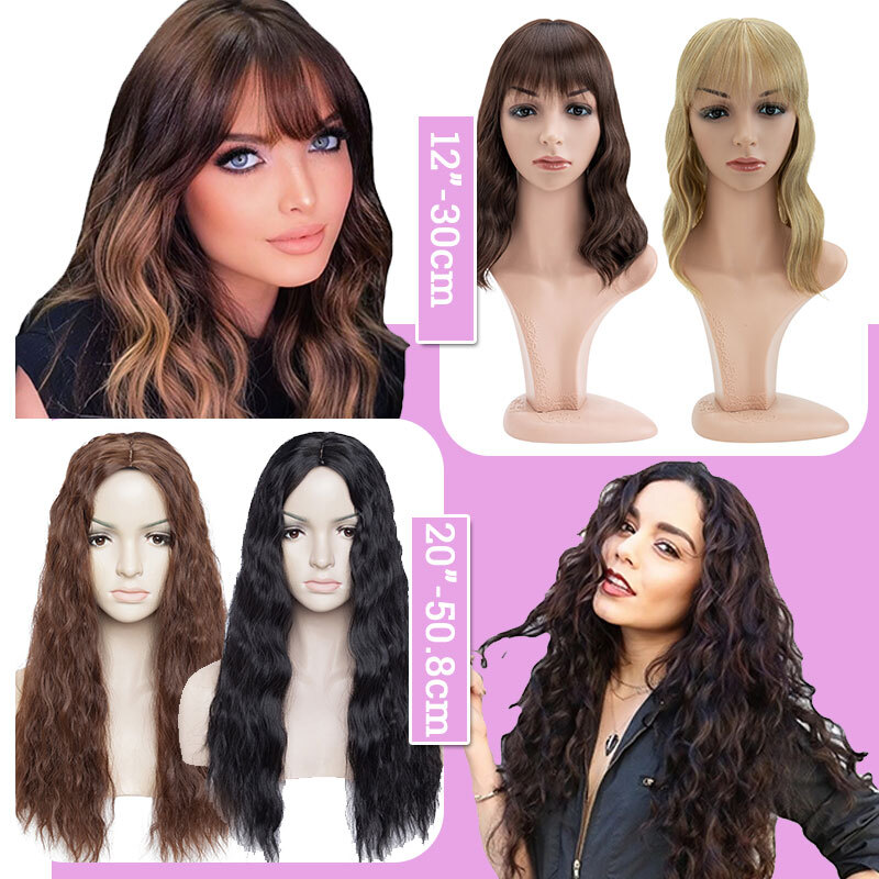 Real as Human 5″-20″ Hair Topper with Bangs Toupee Clip in Hairpiece Extensions
