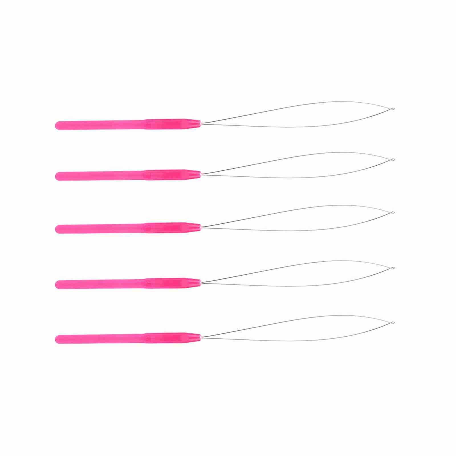 Plastic Handle Pulling Loop Needle Lightweight Hair Extension Tool For Easy