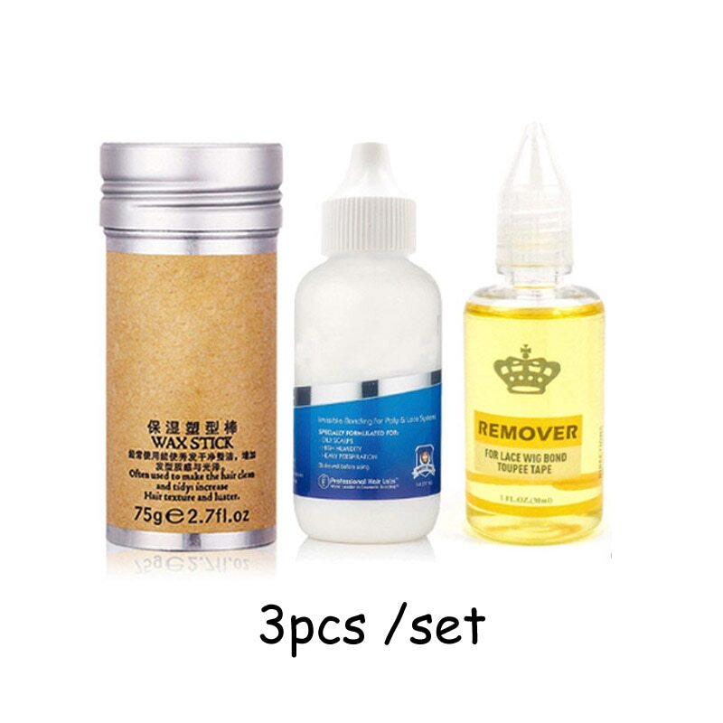 5Pcs/Set Lace Glue+Lace Tape Remover+Hair Wax Stick+Hair Brush With Melt Band