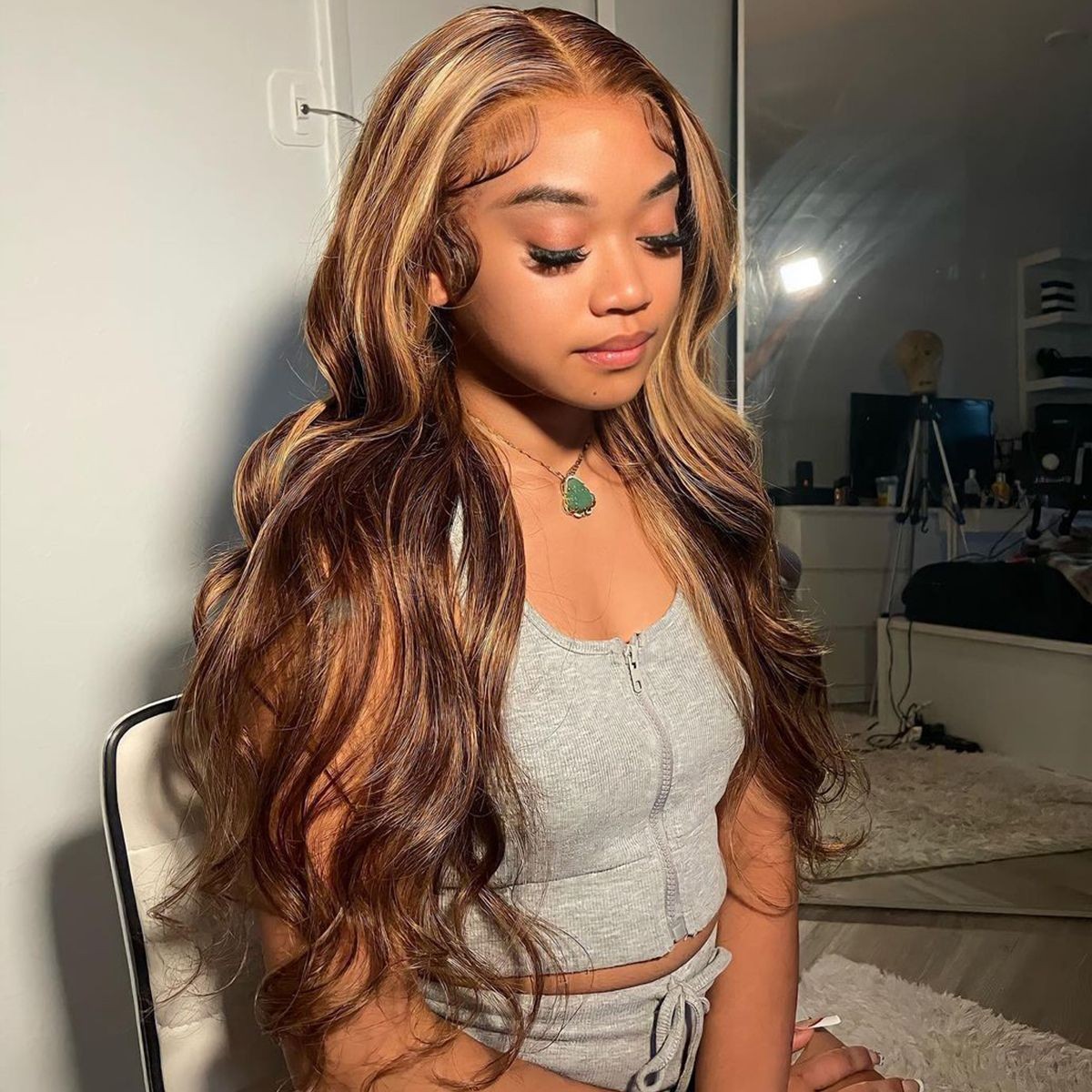 4×4 Lace Closure Wig Human Hair P427 Body Wave Density