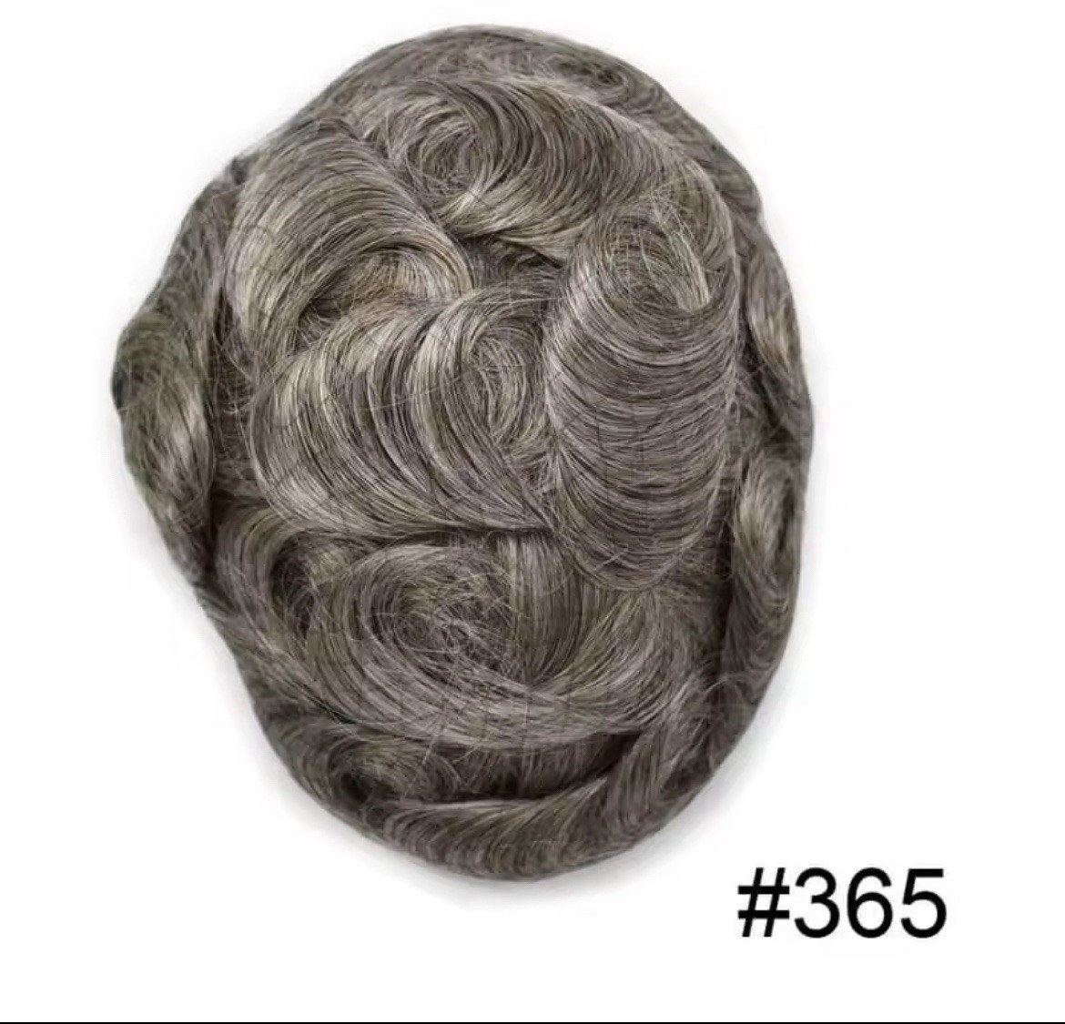 TEMCG Men’s Human Hair Toupee Hairpiece Mono Base Wavy Natural Multi Color