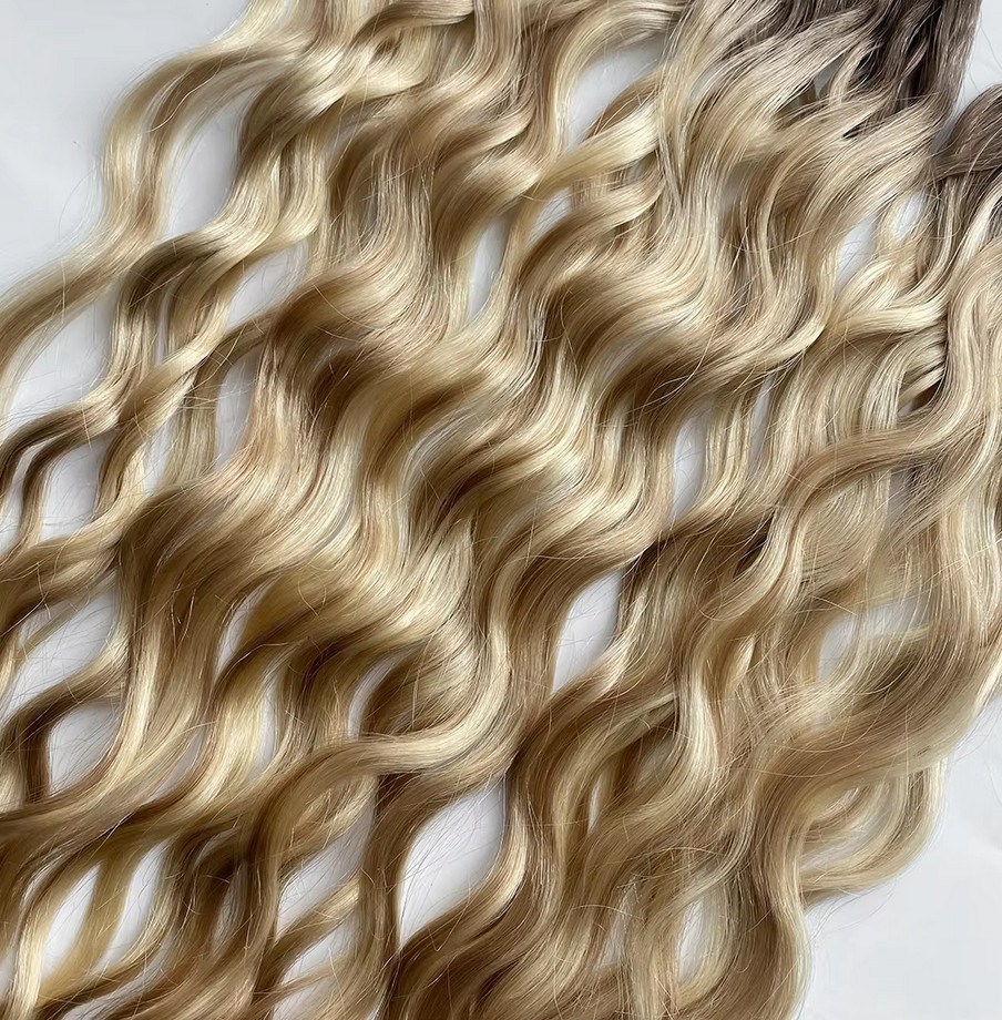 Genius Weft Curly Wavy Hair Extensions 100% Remy Human Hair Extensions 100g