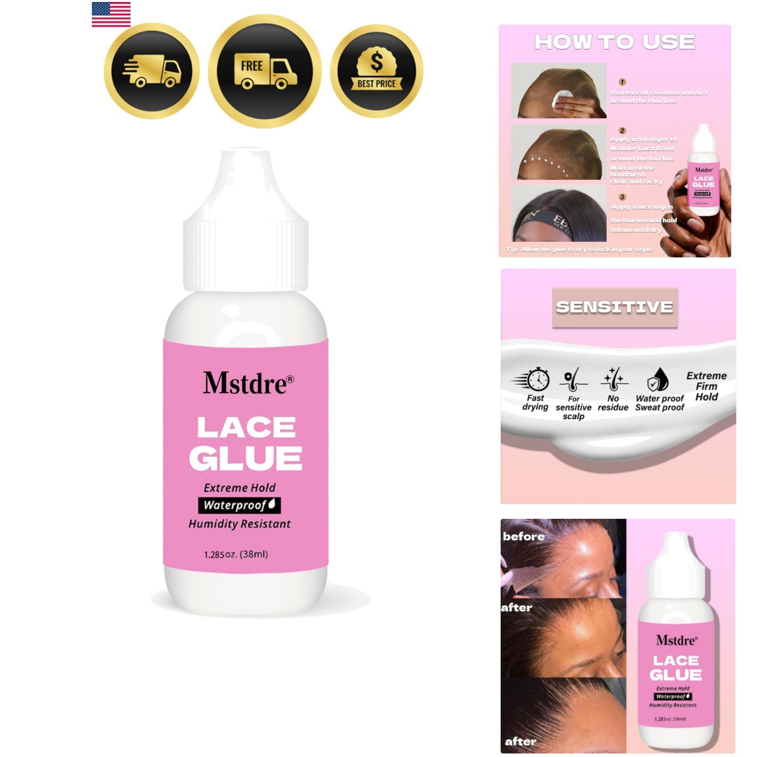 Strong Holding Glue for Lace Wigs and Hairdressing Systems – Invisible Bondin…
