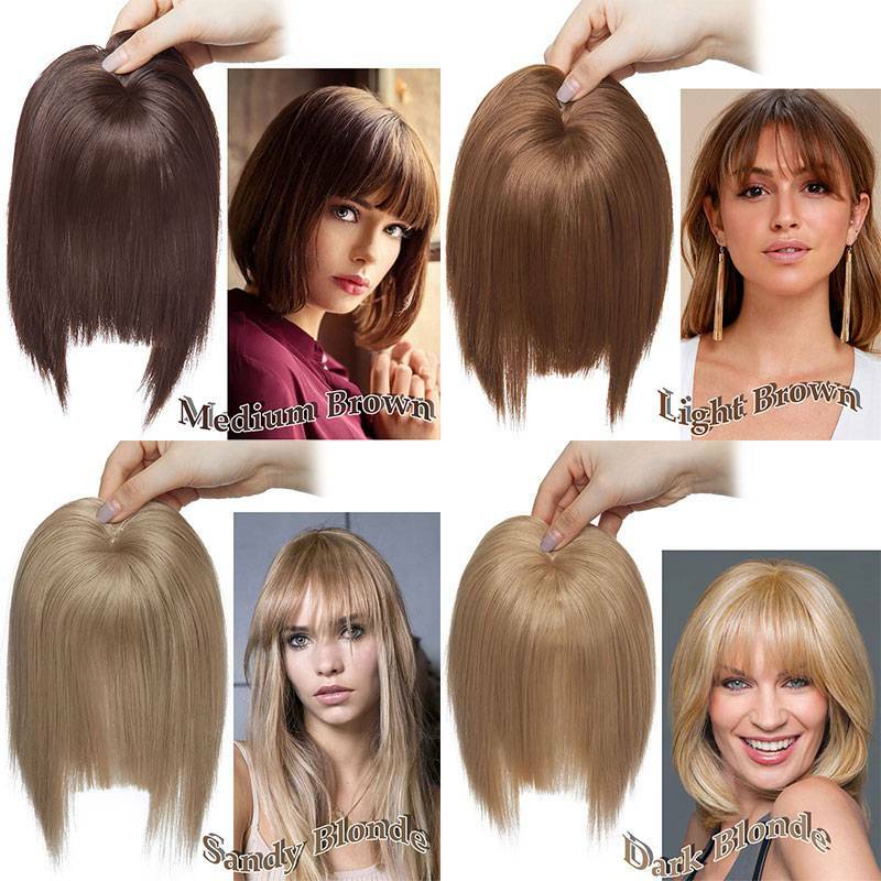 Real Short Full Head Band Topper Hair Piece As Human Hair Extension Straight MH6