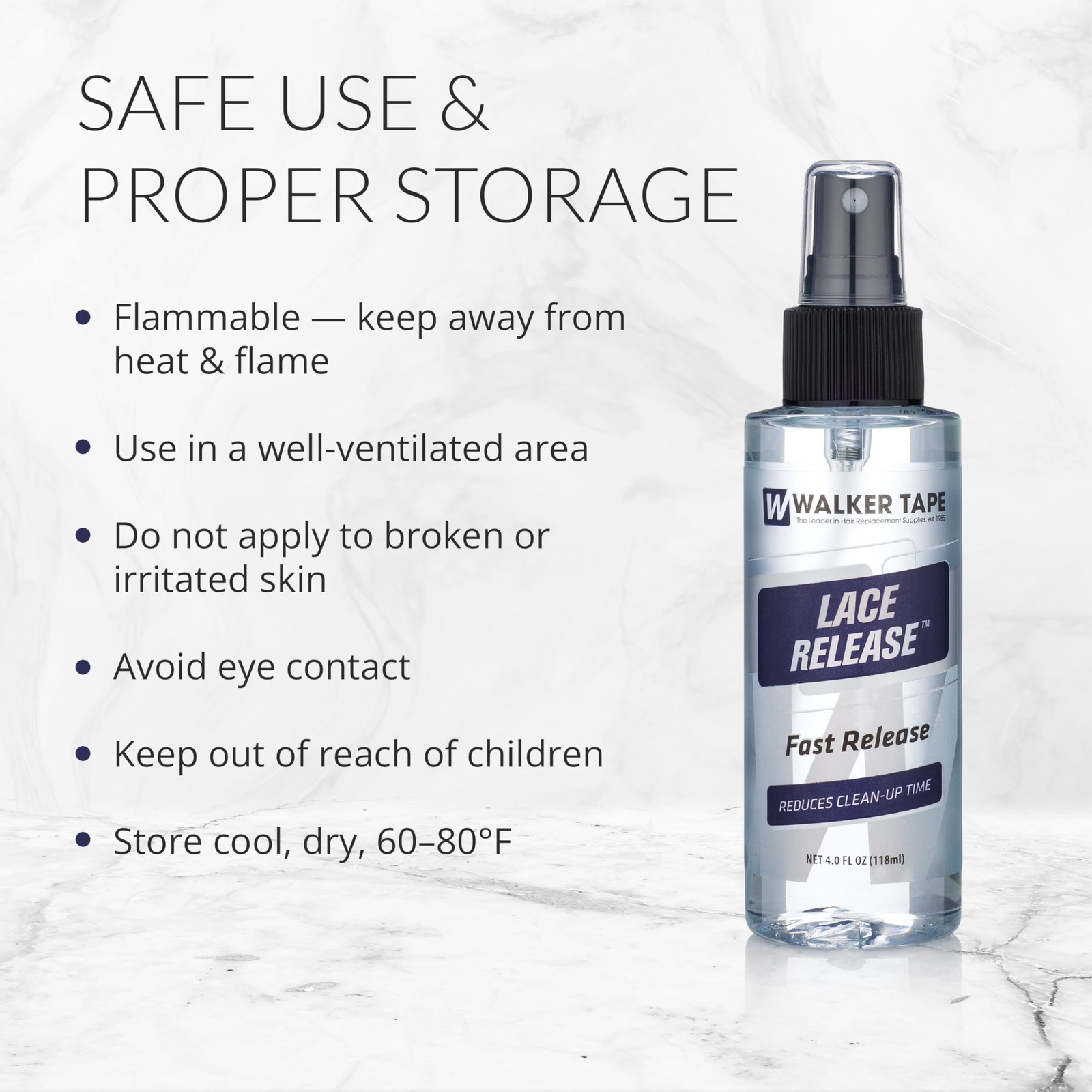 Walker Tape Lace Release Spray 4 fl oz Hairpiece Adhesive Remover