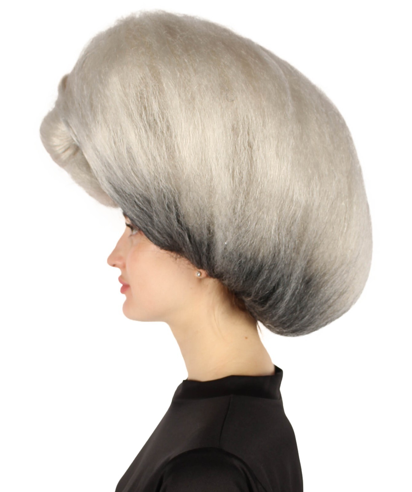 Adult Unisex Drag Queen Grey-black Bouffant Wig | Non-flammable Syntheti HW-7040