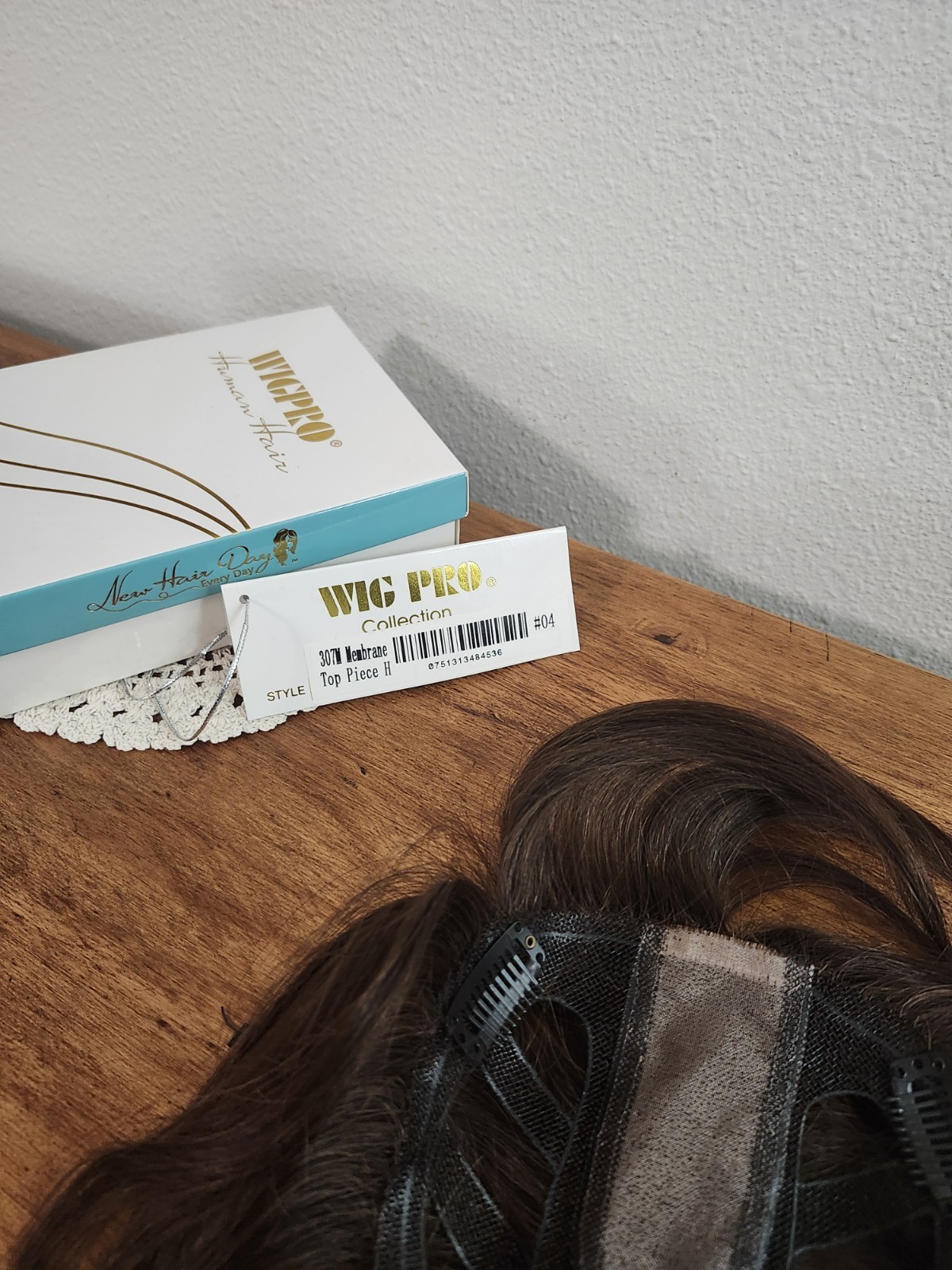 Wigpro human hair Top Piece , 5-7″ 307M Pull Thru Brown 04