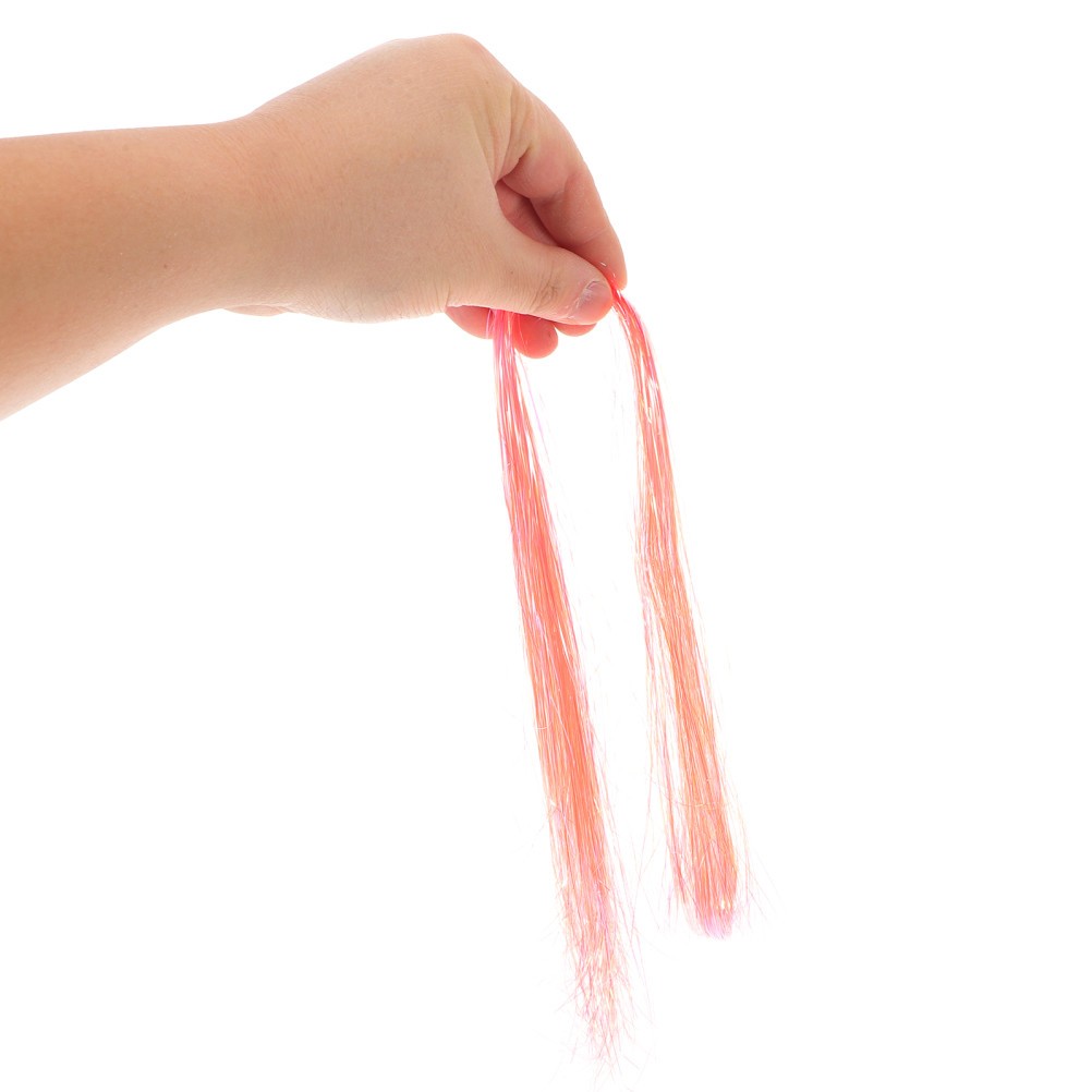 10Pcs Durable Hair Tinsel Kit Watermelon Red Metallic Hair Strands for Women