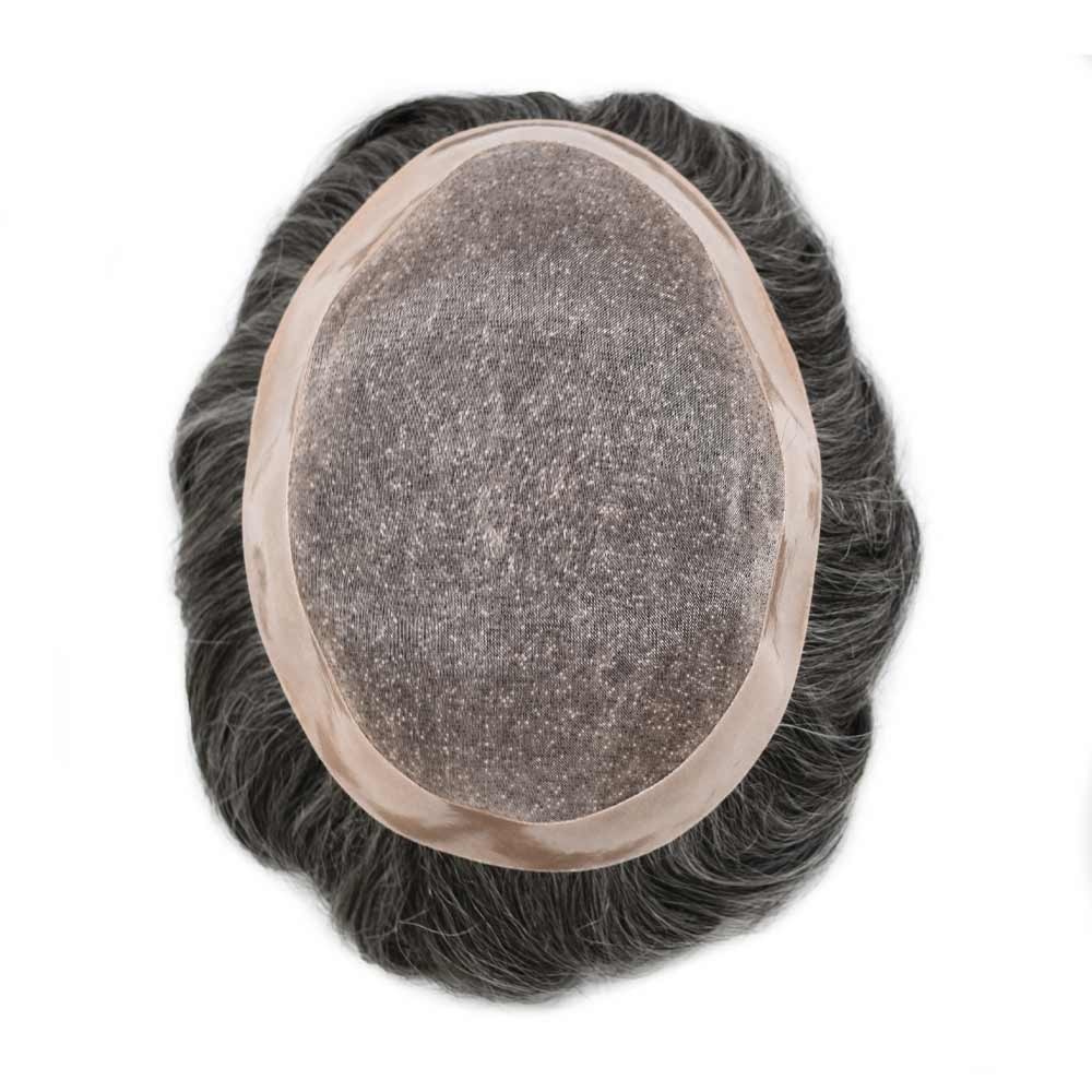 Fine Mono Hair System Replacement Poly Skin Around Mens Toupee Hairpiece