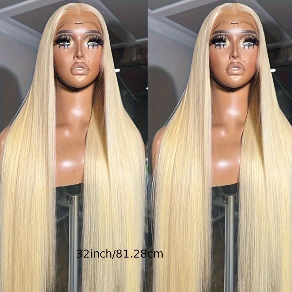 Long Straight 613 Light Blonde Synthetic Lace Front Wigs Natural as Human Hair