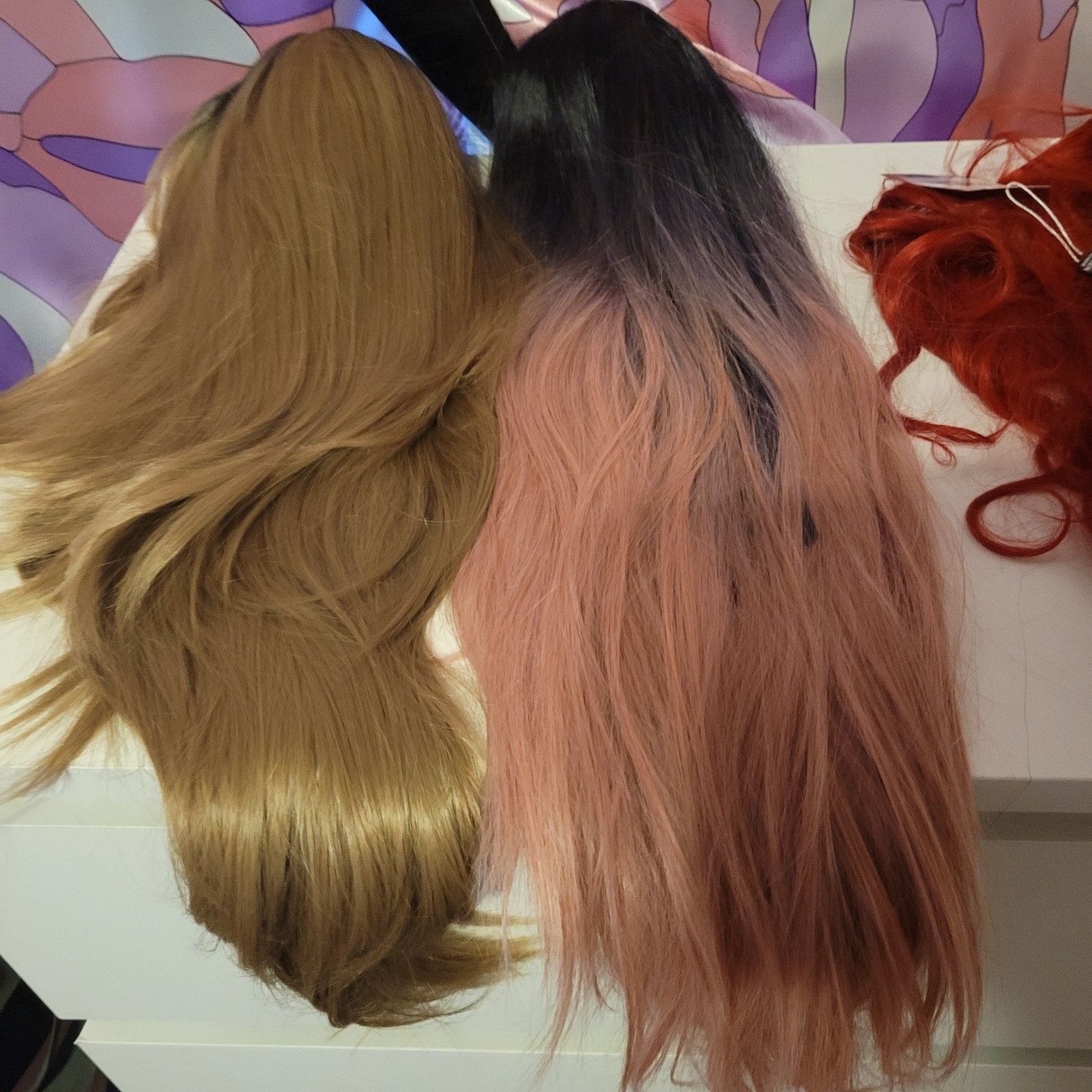Cosplay Rockstar Wigs lot of 3 Drag Queen Costume Halloween Ariel Mermaid Disney