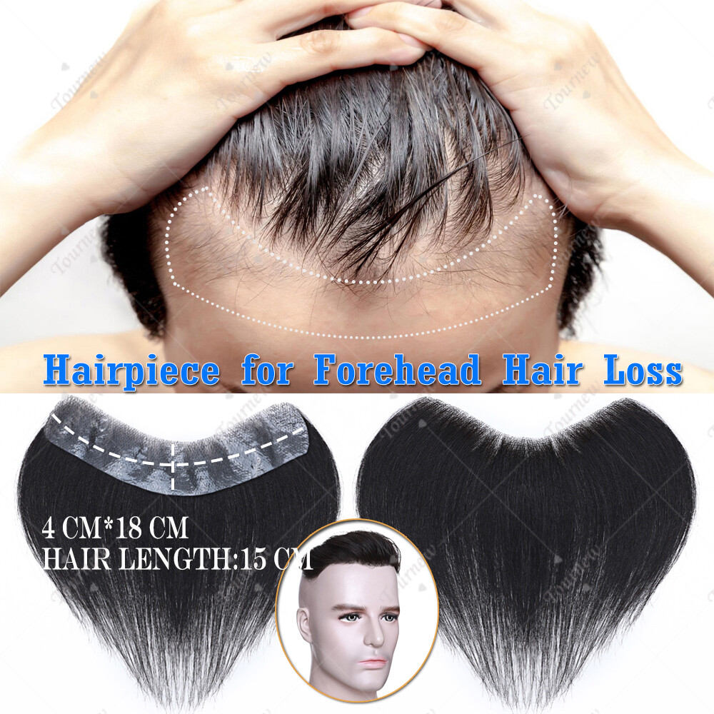 Full PU Thin Remy Human Hair Extensions Man’s Top Piece Toupee Hairpiece 8″x10″