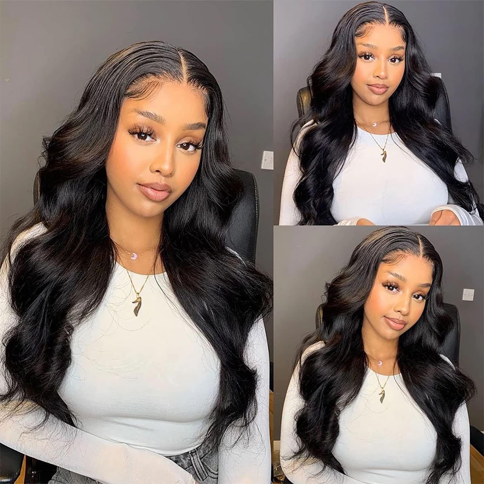 20 Inch Body Wave Glueless Wigs Human Hair 4×4 Lace Closure Wigs 200 Density