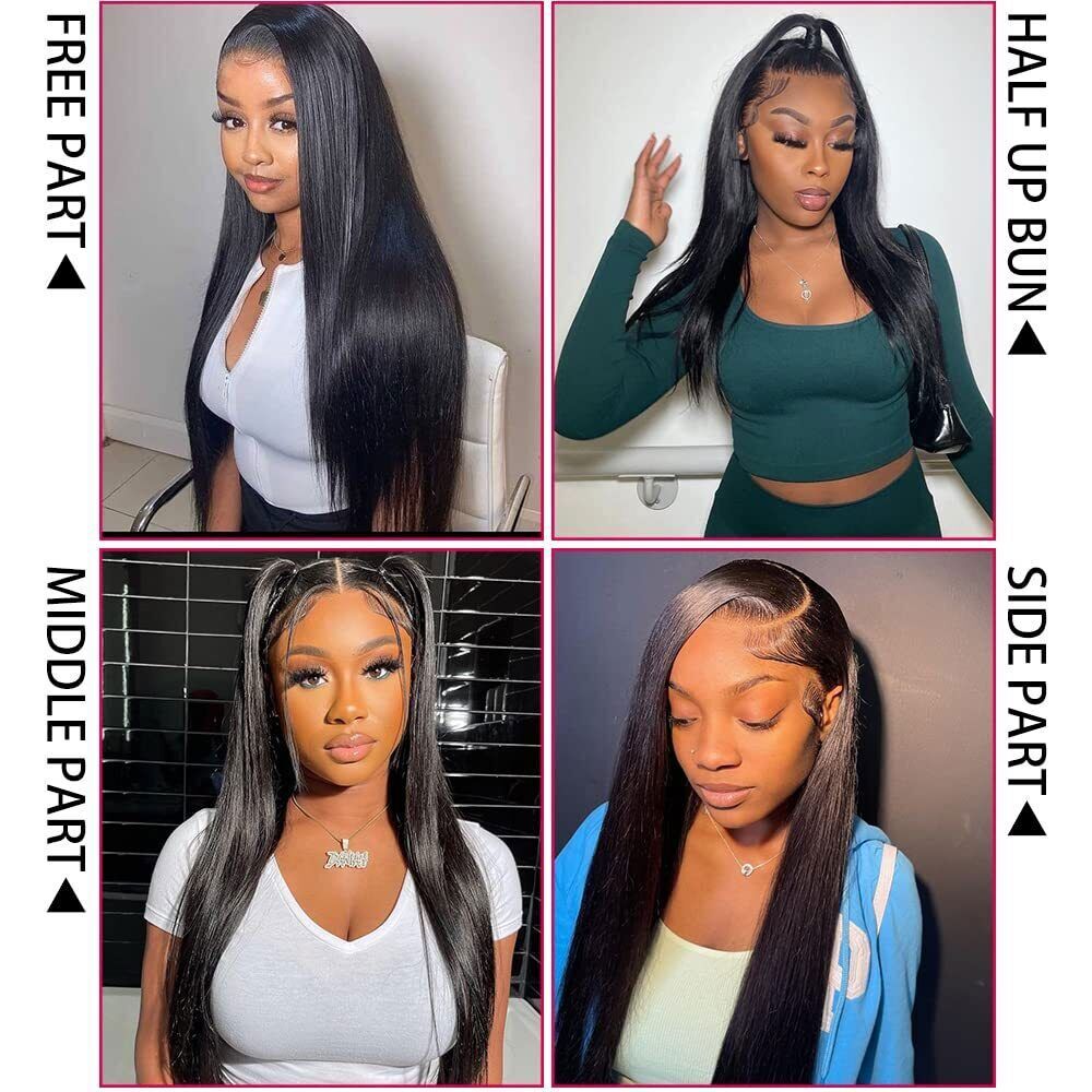 32 Inch Straight Lace Front Wig Human Hair 4×4 Lace Closure Wigs for Women
