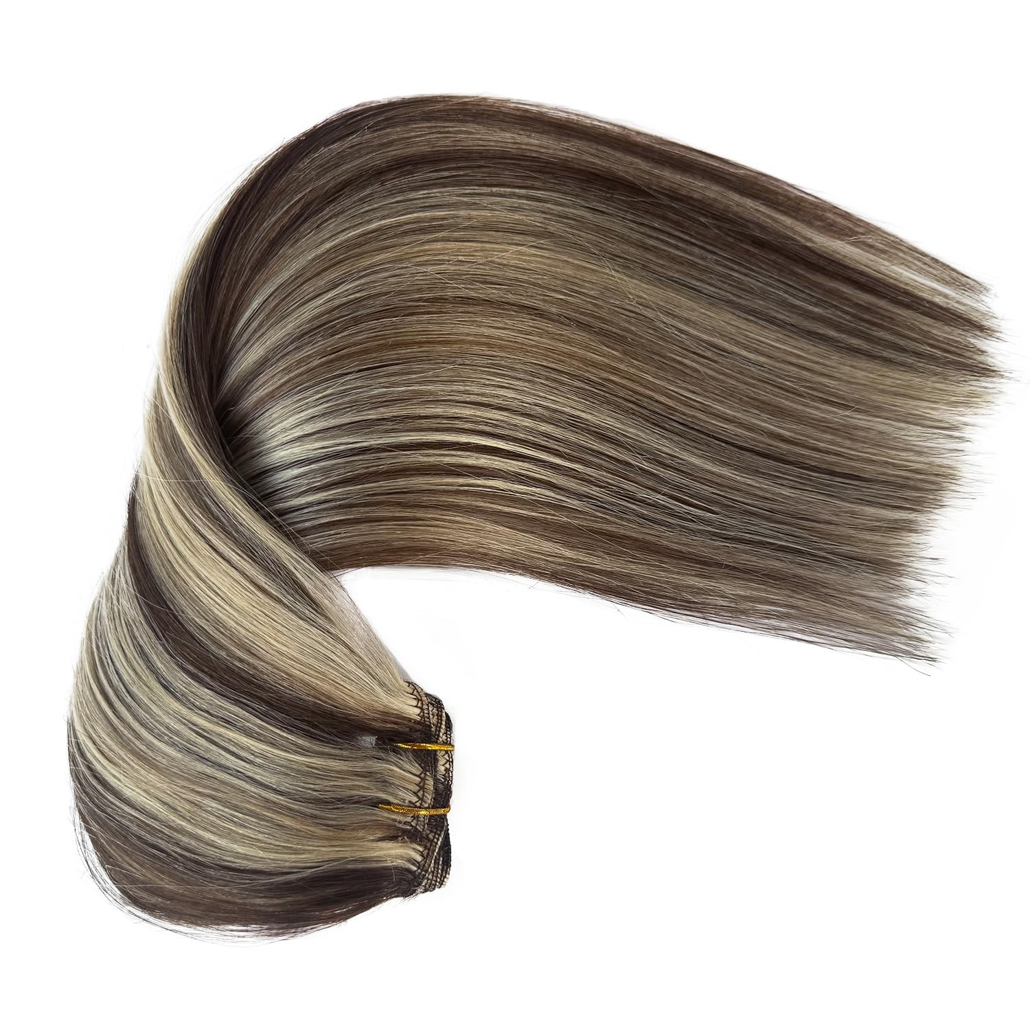 Real Human Hair Clip in Extensions 7pcs 70G 20 Inch #4/613 – Natural Volume