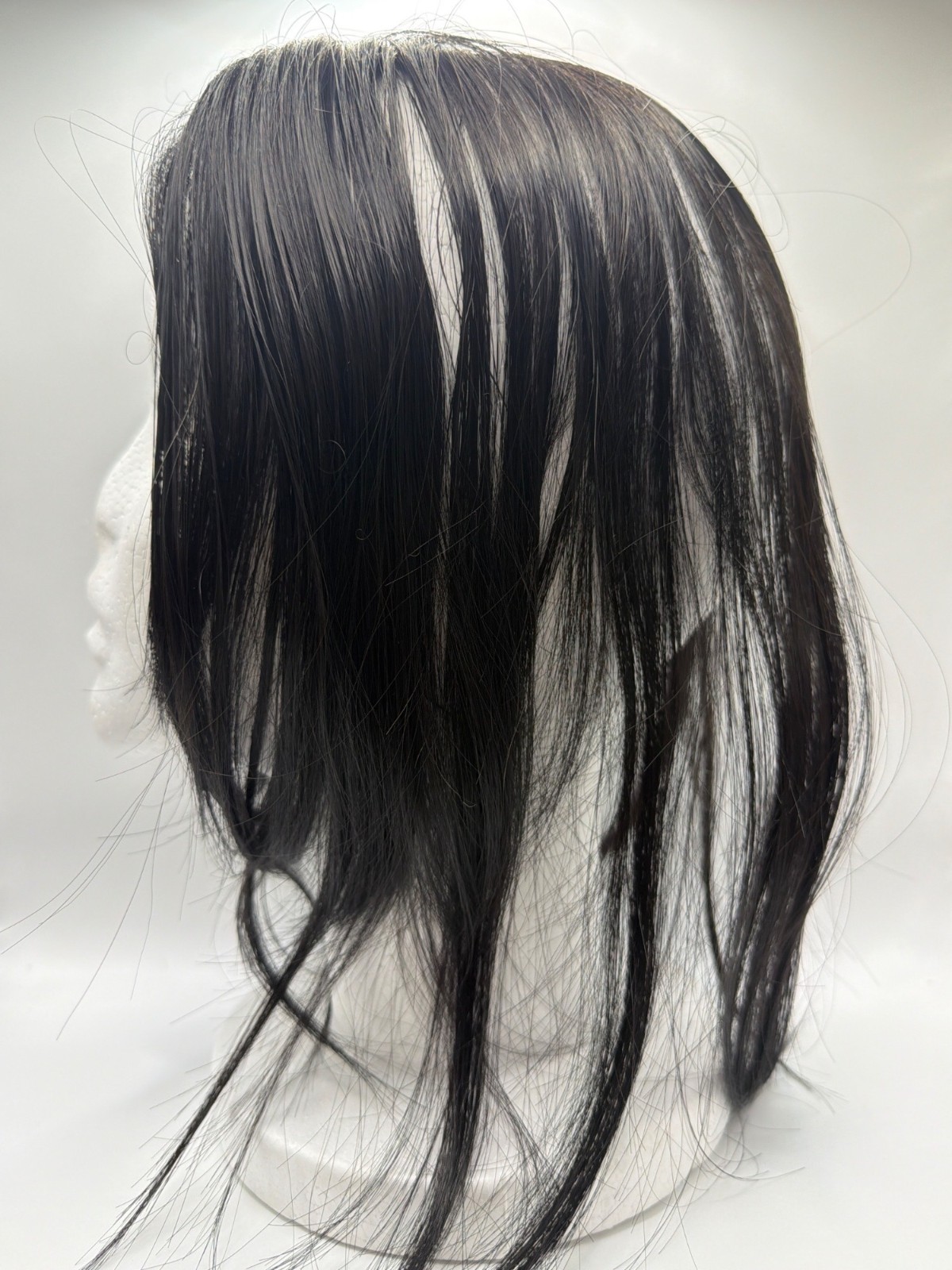 Hairro 14-Inch Human Hair Topper With Clips Natural Black Breathable Base Seamle