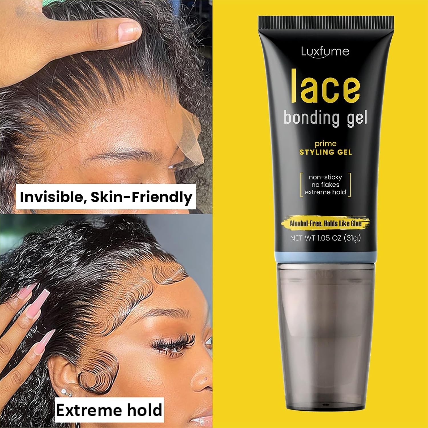 Lace Bonding Gel,Wig Glue Lace Glue,New Brush Head Design,Invisible & Skin-Fr…
