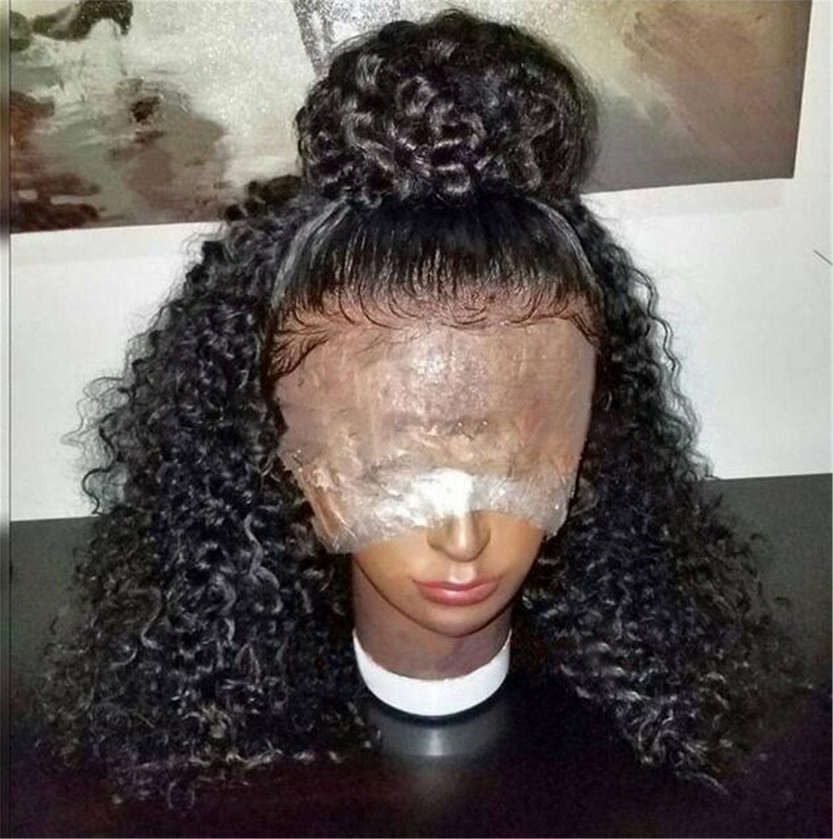 100% Human Hair Wigs Full Lace Deep Wave Wig Brazilian Black Wig Glueless Soft