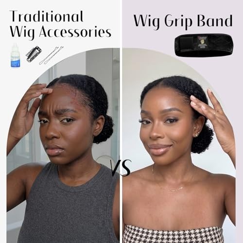 Wig Grip Band, Headband for Keeping Wigs in Place, Black, 2 Pieces