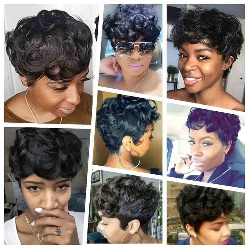 Black Pixie Cut Wig with Bangs for Women – Soft, Natural, and Glueless