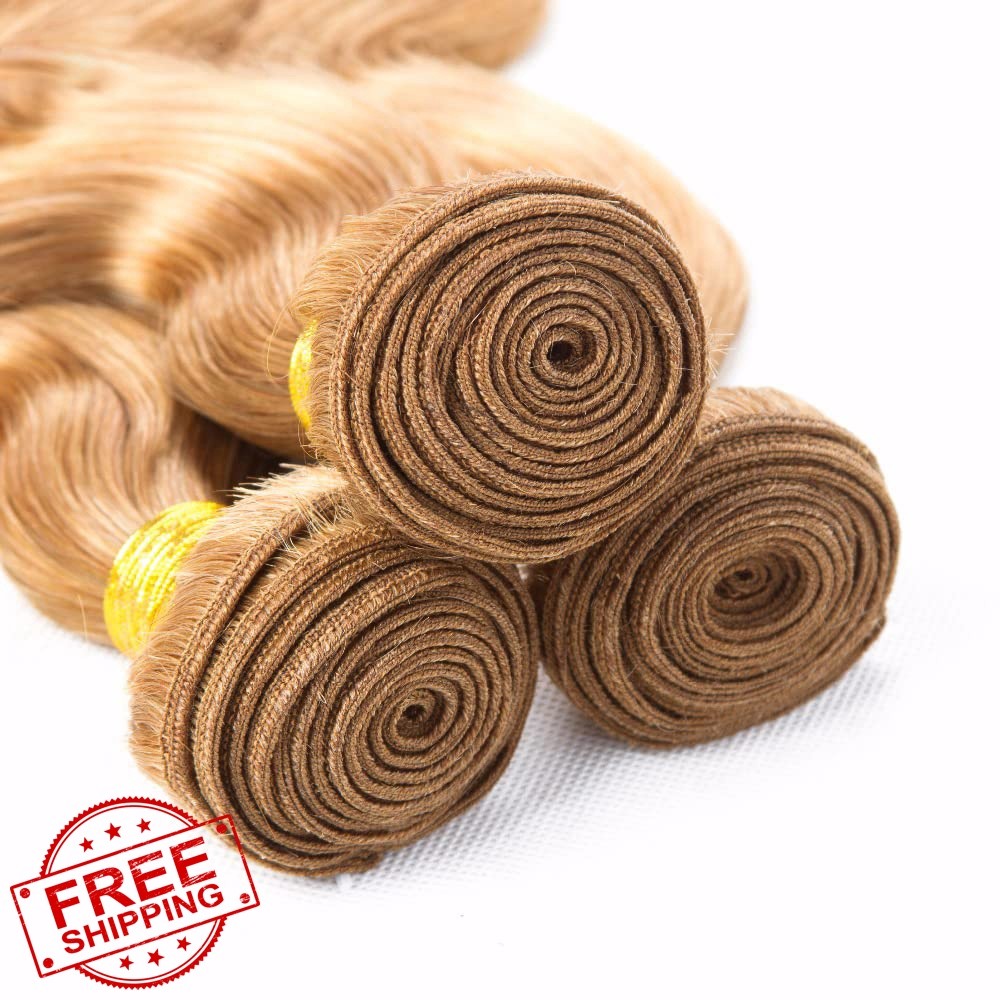 Shoaiye Honey Blonde #27 Body Wave 24 26 28 Inch Bundles