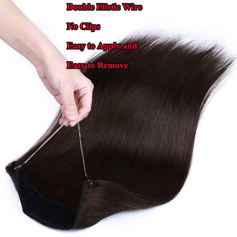 100g Hidden Headband Wire In 100% Real Human Hair Extensions Weft Hairpiece US