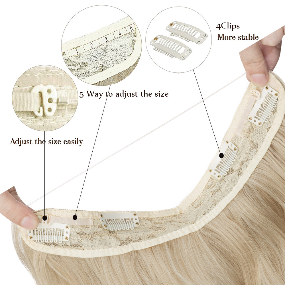 100% Real Natural as Human Wire Clip in Hair Extensions Invisible One Piece Wavy